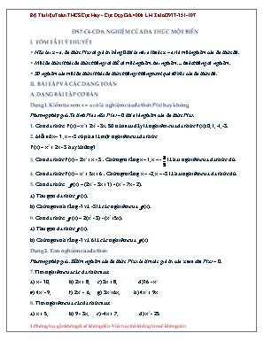 Tài liệu Toán 8 - Nghiệm của đa thức một biến